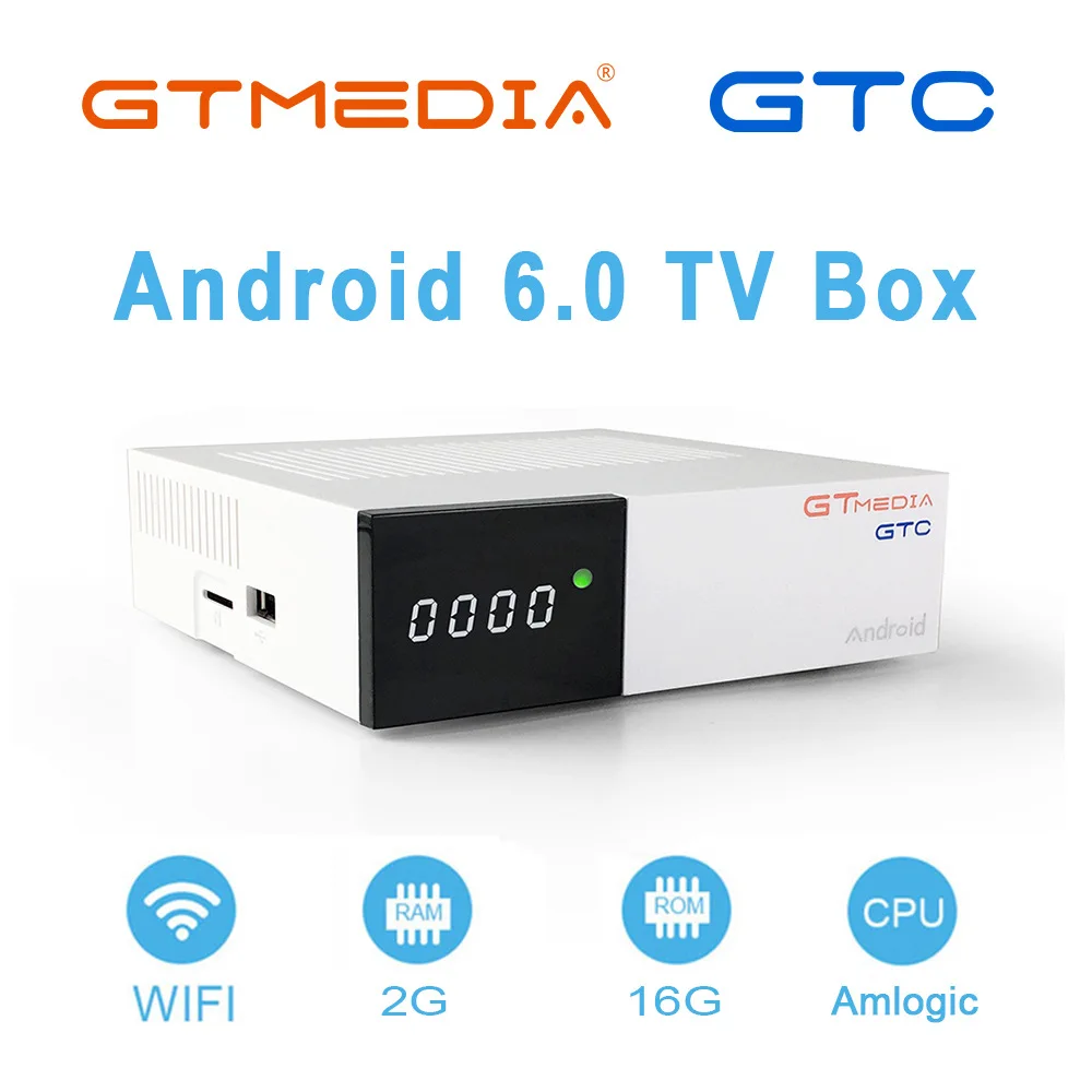 

Freesat GTC Receptor Amlogic S905D Android 6.0 TV BOX 2GB 16GB DVB-S2 DVB-C DVB-T2 +1 Year-cccam Satellite TV Receiver TV Box