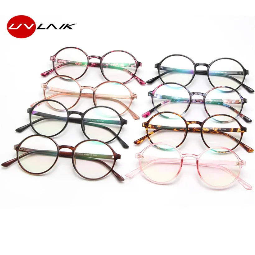 UVLAIK, Модные прозрачные круглые очки, оправа для женщин, очки для мужчин, оправа для очков, ботан, оптическая оправа, прозрачные линзы