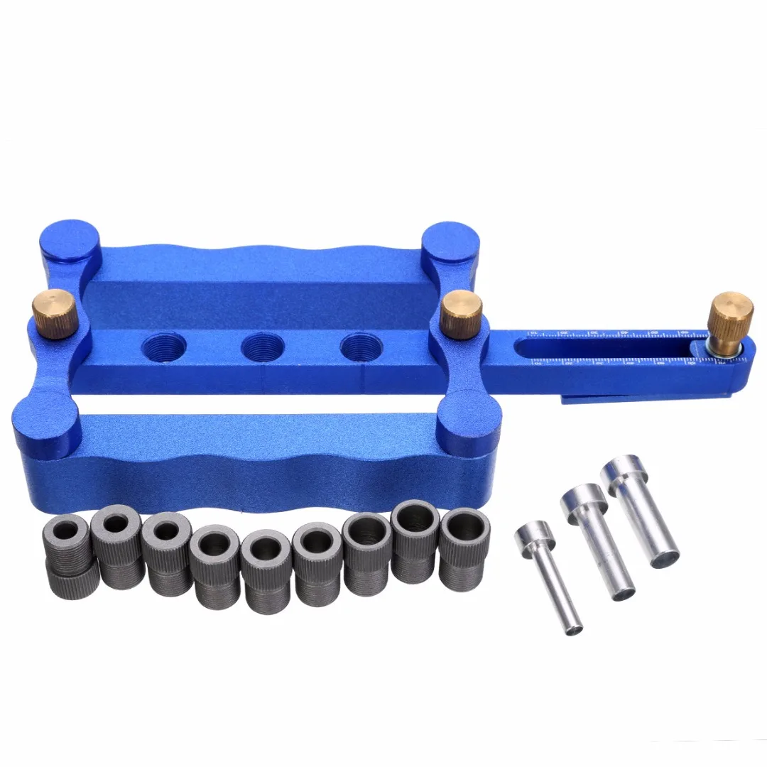

3 in 1 6/8/10mm Self Centering Positioner Dowelling Jig for Furniture Fast Connecting Woodworking Drill Guide Kit Location