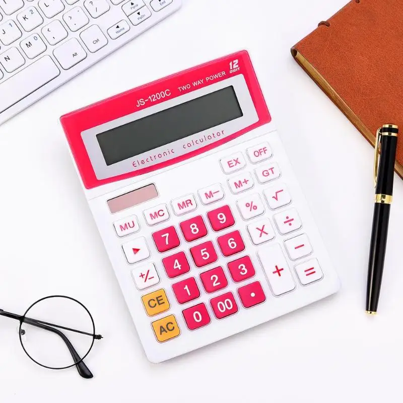 مصغرة 12 أرقام حاسبة زر كبير حساب أدوات مكتب القرطاسية