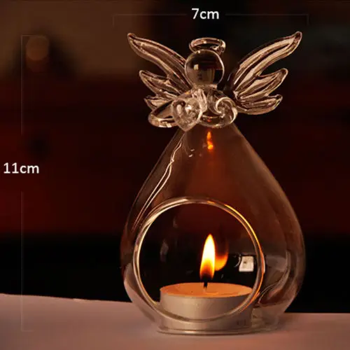 

2019 New Arrival Romantic Wedding Dinner Decor Crystal Angel Glass Clear Hanging Candle Holder Candlestick Wholesale Pudcoco Hot