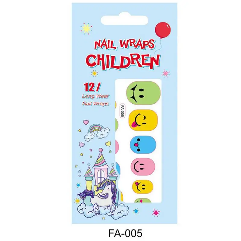

1 Pcs Children Nail Cartoon Stickers Baby Waterproof And Non Toxic Nail Decals Colorful Nail Art For Girls Finger Sticker Toy