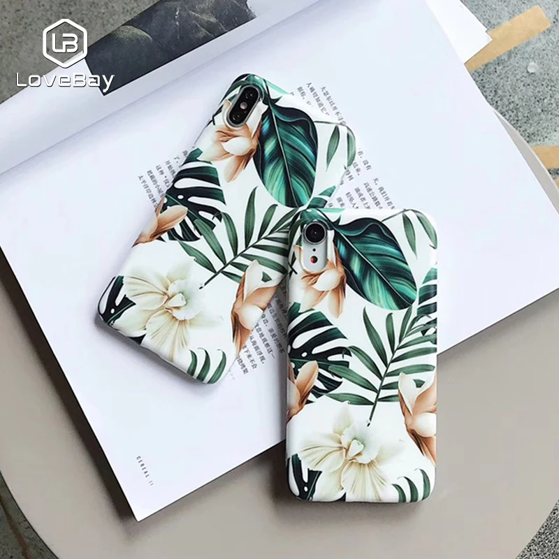 

Lovebay Phone Case For iPhone 6 6s 7 8 Plus X XR XS Max Fashion Cartoon Pineapple Flower Leaf Soft IMD For iPhone X Phone Case