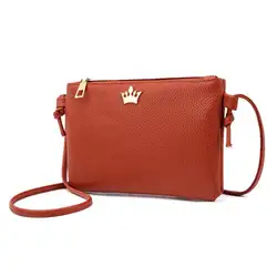 Для женщин Классическая PU кожаная сумка, дамская сумка корона сумка-конверт через плечо курьерские сумки на молнии Повседневное