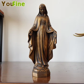 

Madonna Bronze Statue Virgin Mary Sculpture Devotional Ornament Character Decoration Bronze Statues Chapel Home Decor