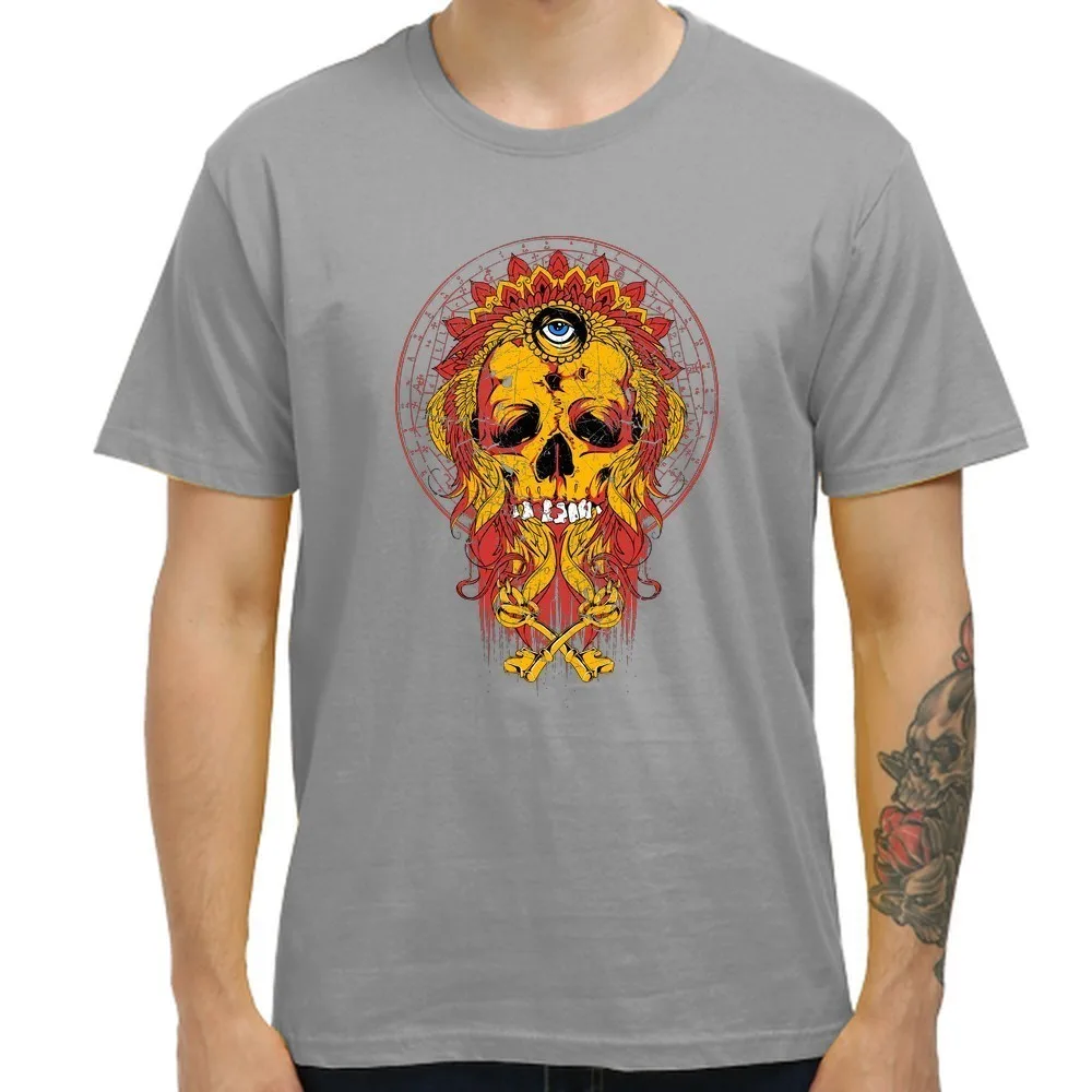 3D Printed Casual Men Tee Shirt Homme Cool Hip-Pop Eye Skull Print T-shirts 100% Pure Cotton Summer Tops Short Sleeve | Мужская одежда