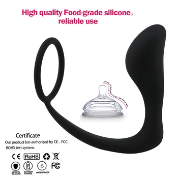 Silicone Anal Plug Erotic Toy Male Prostate Massager Double Penis Ring Butt Plug For Men Erotic Adult Sex Toys For Man Cock Ring 4