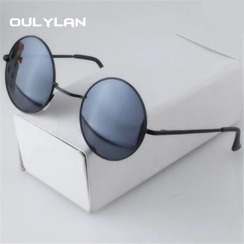 

Oulylan Vintage Round Sunglasses Women Men Metal Mirror Sun Glasses Retro Male Female Circle Sunglass