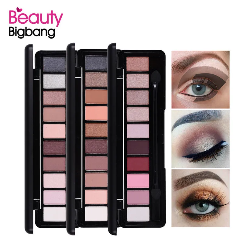 

BeautyBigBang 10 Colors Natural Women Makeup Glamorous Eyeshadow Palette Shimmer Matte Eye Shadow Powder Cosmetic with Brush