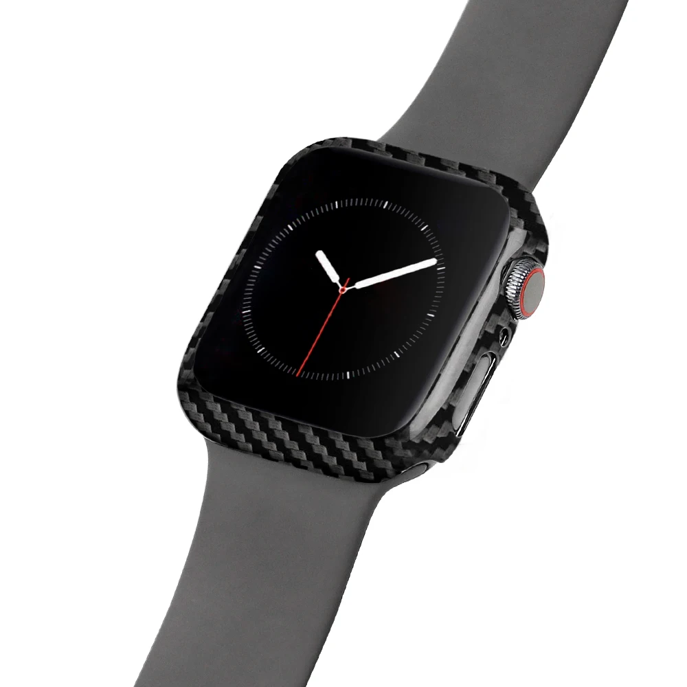 Чехол из углеродного волокна для Apple Watch Series 5 4 40 мм 44 мм роскошный защитный чехол для Apple Watch 1 2 3 38 мм 42 мм чехол для часов рамка