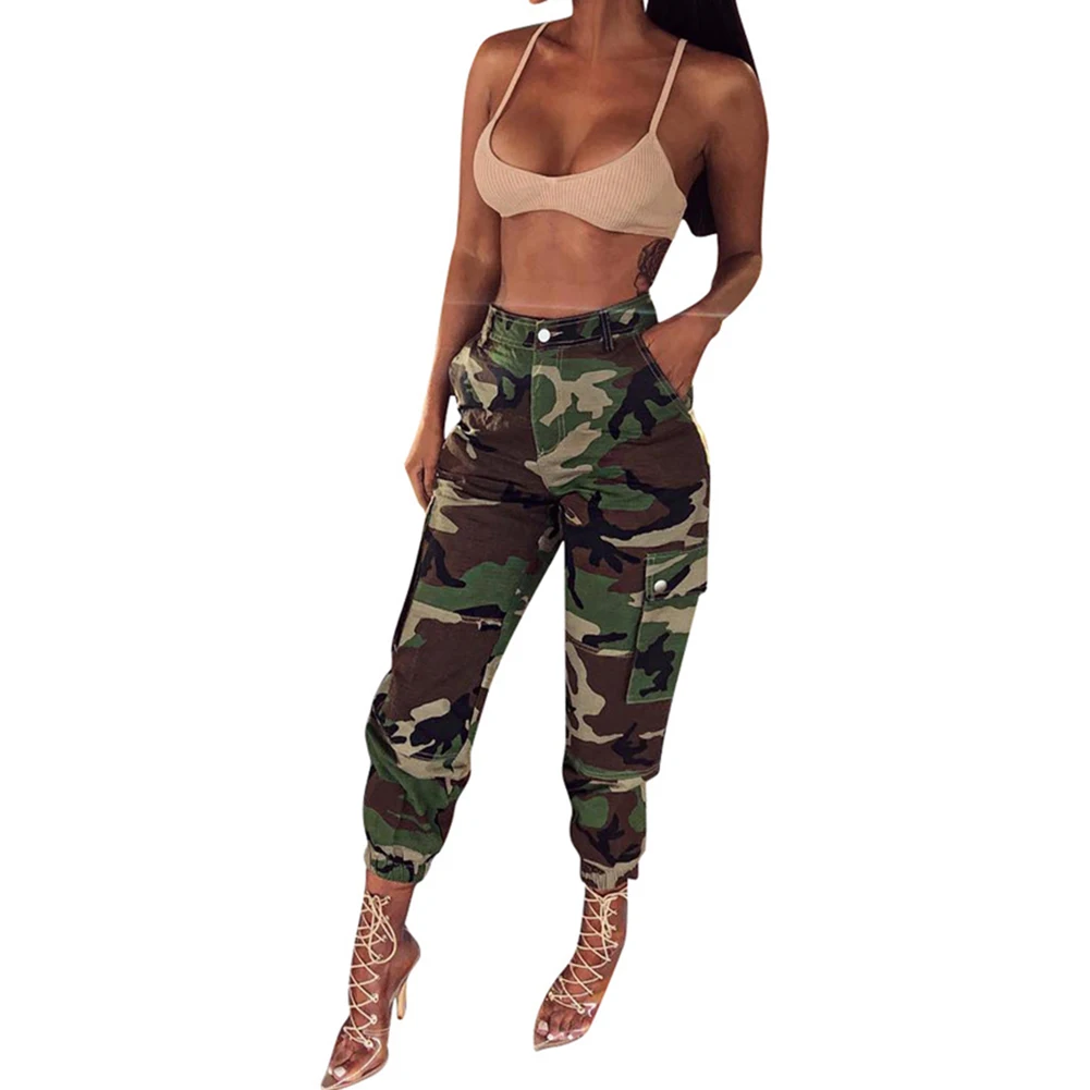 YJSFG HOUSE Women's Pencil Pants High Waist Drawstring Elastic Long Pant Ladies Camo Military Street Pant Safari Sashes Trousers YJSFG HOUSE Women's Pencil Pants High Waist Drawstring Elastic Long Pant Ladies Camo Military Street Pant Safari Sashes Trousers