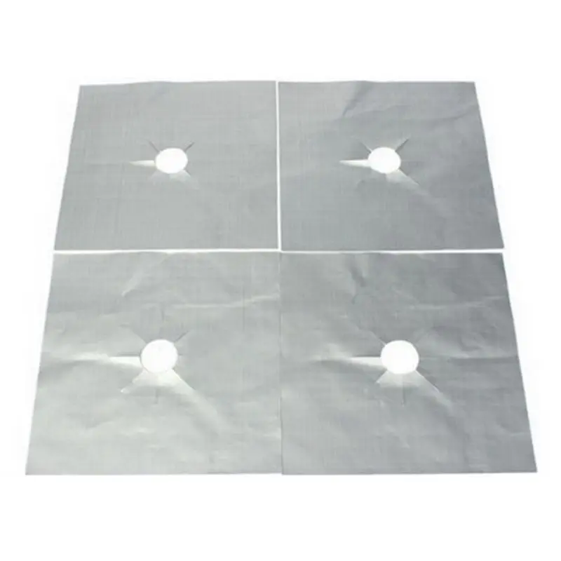 

4PCS Reusable Aluminum Foil Gas Stove Burner Cover Protector Liner Clean Mat Pad File Injuries Protection