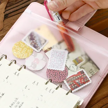 

w47 PVC Organizer Pocket for Journal's Notepad Day Diary n30 Pocket Business Cards, Notes Pouch,receipt Pocket Notebook