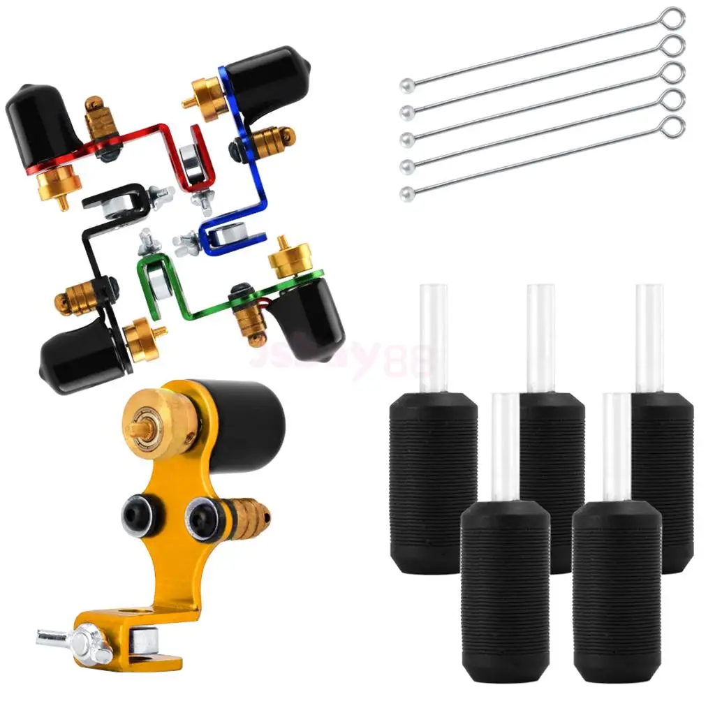 

5 Sets Professional Alloy Rotary Tattoo Machine Shader & Liner Assorted Tattoo Motor Kit with Needles Tubes Supply