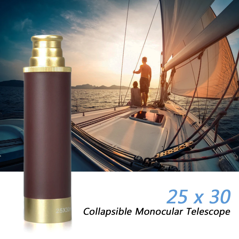 

25x30 HD Collapsible Handheld Monocular Zoomable Portable Pocket Pirate Telescope High Multiple Hunting Optics Telescope