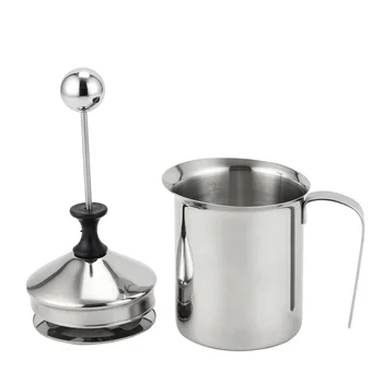 

10pcs 400ml Manual Milk Frother Double Stainless Steel Mesh Beater Tool Cappuccino Coffee Creamer Foamer Practical W3253
