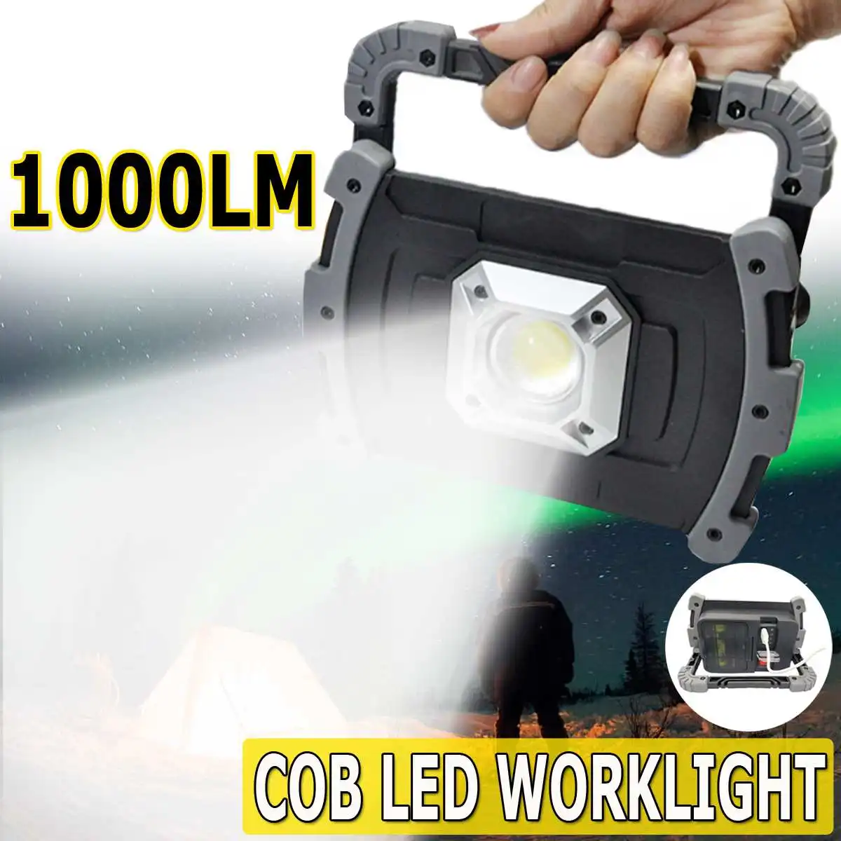 

Hight quality 20W/1000LM Portable Flashlight USB Port Camping Tent Light Outdoor Portable Hanging Lamp COB LED lamp Worklight