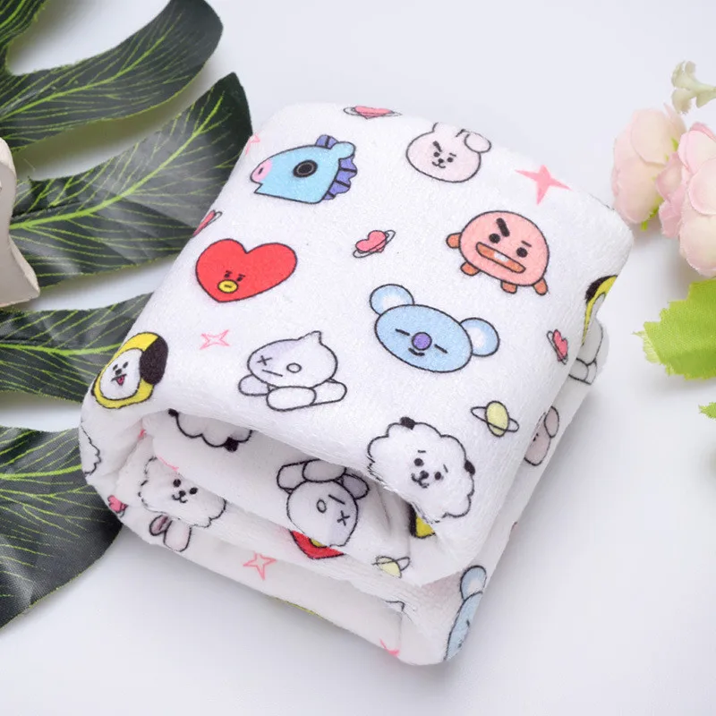 

New Kpop Bangtan Boys Bts Cartoon Cotton White Faces Towel Lovely Korean Version Water Absorbent Face Towels 74.5*36cm