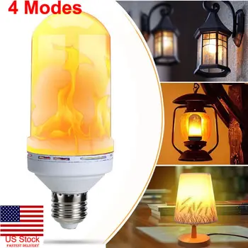 

4 Model E27 LED Flame Effect Fire Light Bulb Flickering Flame Bulbs Lamp Decorative Lighting