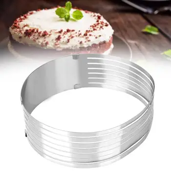 

TOPINCN 24-31cm Adjustable Cake Slicer Stainless Steel Retractable Circular Ring Cake Cut Baking Tool Cutting Mold