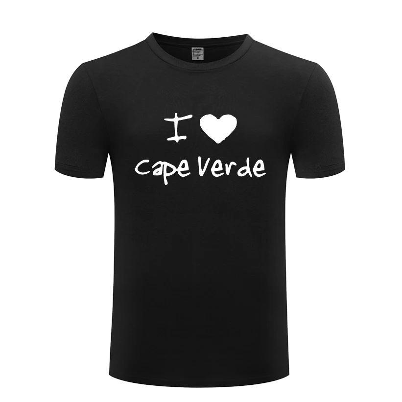 

I Love Heart Cape Verde Letter Men's T-Shirt T Shirt Men 2018 New Short Sleeve O Neck Cotton Casual Top Tee