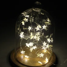 5 м/10 м Led Starry Fairy светильник Рождественский светильник светодиодный Батарея работает гирлянда на медной проволоке со звездами светильник для свадьбы/вечерние украшения