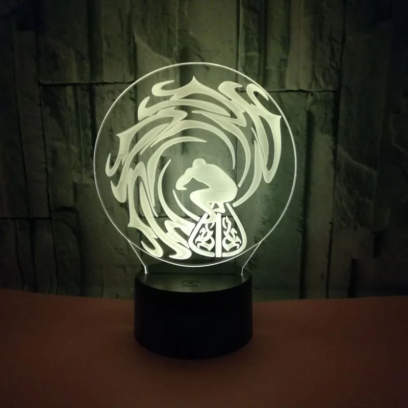 

YIMIA Surfer Surfing Player Model 3D LED Night Light Novelty Gifts 7 Colors LED Desk Table Touch Base USB Lamp Kids Gift