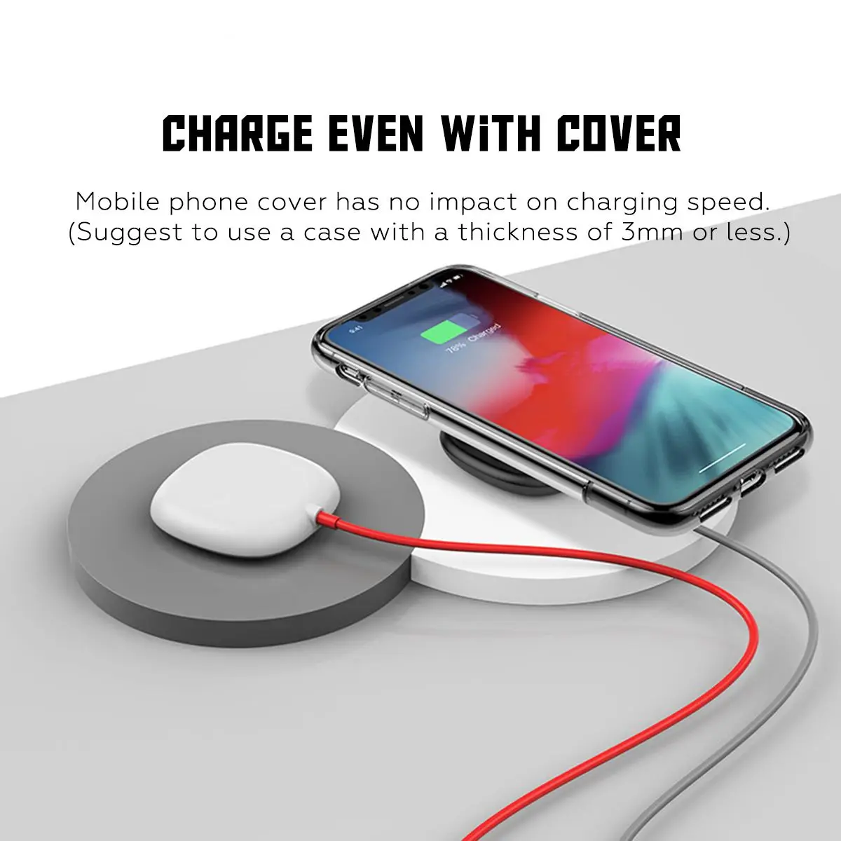5W/7.5W/10W Suction Cup Qi Wireless Charger For iPhone XS XR Portable