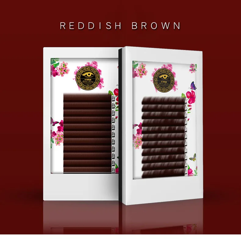

Camellia Easy Volume Caramel Color Red Dark Brown Coffee Brown Bloom Colour Grafting Eyelashes Ciliary Eyelid