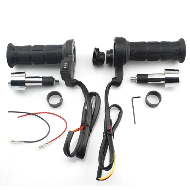 US $19.14 Motorcycle Heated Grips 78 22mm Handlebar Hot Grip for Scooter Motorbike Hand Warmer with Bar End