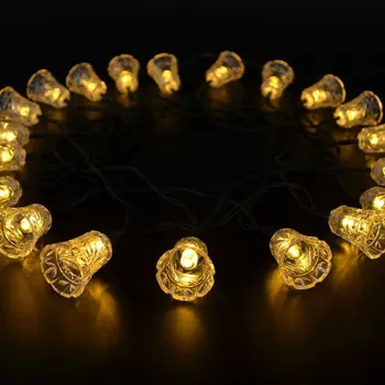 

5M 20LED Jingle Bell String Lights 3D Wind Bell Outdoor Garland Waterproof IP65 Solar Powered Strip Lamp for Christmas CF680