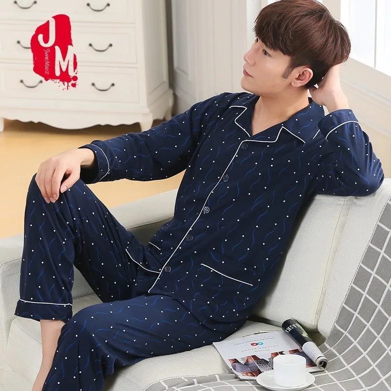 

Spring Pyjama Men Set Solid Cotton Pijama Men Sleepwear Suit Long Sleeve Pajama Man Two Piece Autumn Pajamas Male L XL XXL XXXL
