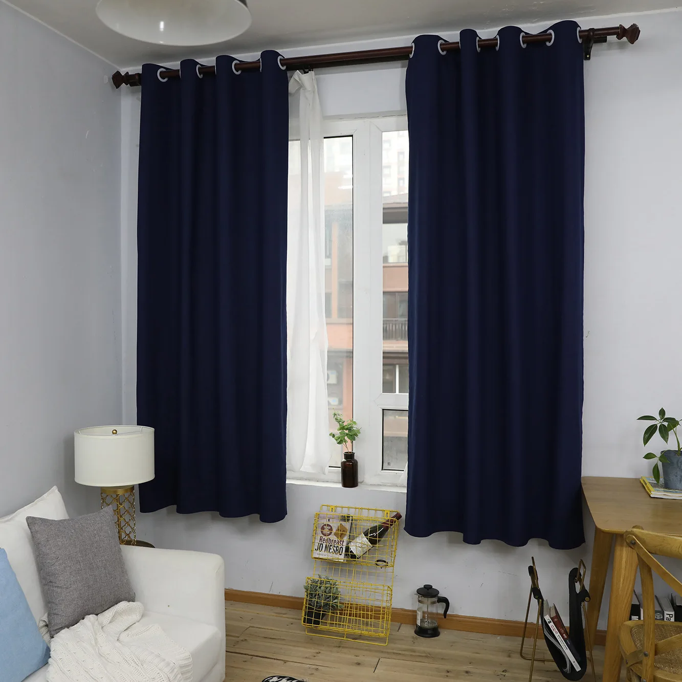 

1panel High shading solid color french Window Curtain Cloth Bedroom home Room Concise Modern Sunshade Sound Insulation 140x215cm