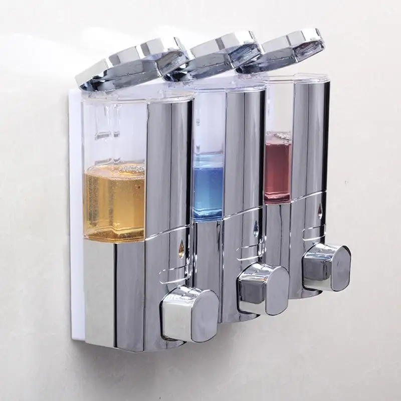 

Liquid Soap Dispenser Wall Mount 300ml Bathroom Accessories Plastic Detergent Shampoo Dispensers Double Hand Kitchen Soap Bottle