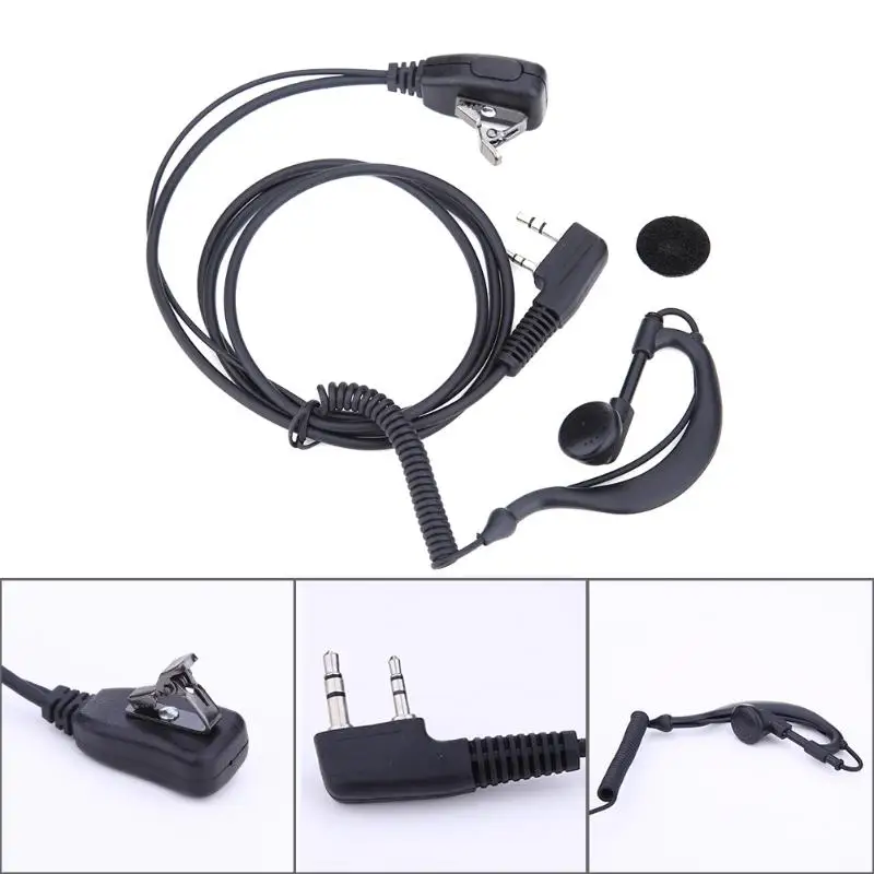 2 PIN гарнитура функция PTT с микрофоном Walkie Talkie ушной крючок переговорные наушники