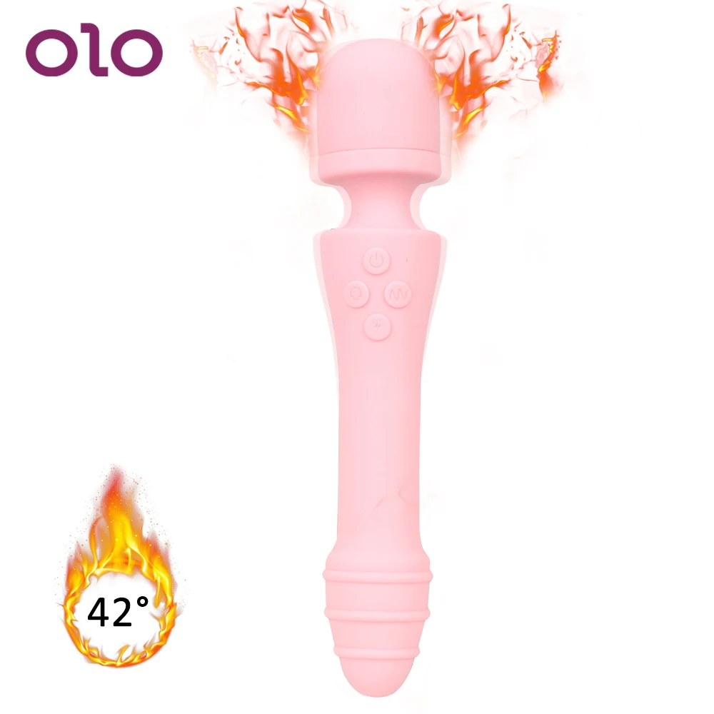 OLO Heating Dildo Vibrator Double Vibration 7 Speed font b Sex b font Toys For Women