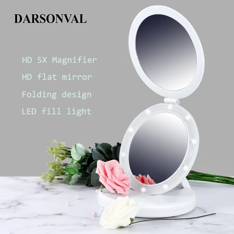 

LED Professional 5X magnifier Lighted Makeup Mirrors With Adjustable LED Light Touch Screen Mirrors For Beauty Makeup