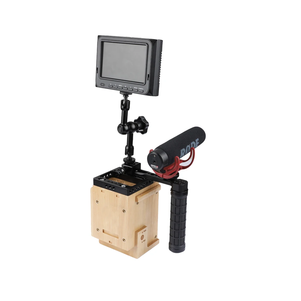 Aperto de Borracha do Punho com Braçadeira da Nato Trilho de Segurança Montagem de Sapata Fria para Câmeras Sistema de Apoio do Equipamento Camvate Otan L-tipo Dslr Gaiola - & - Image 3