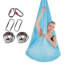 Эластичный Воздушный Гамак с удлиненным карабином для помещений, Шелковый антигравитационный комплект для йоги, эластичные качели, новейшие ремни для тренировок, занятий спортом