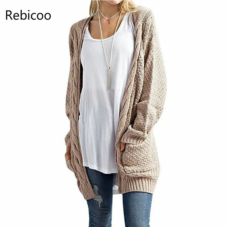 

Long Cardigan Women Long Sleeve Knitted Sweater Cardigans Autumn Winter Womens Sweaters 2018 new fashion Mujer Invierno