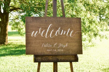 

Wood Welcome Wedding Sign Welcome to Our Wedding Sign Rustic Wedding Welcome Signs Rustic Party Entrance Welcome Sign