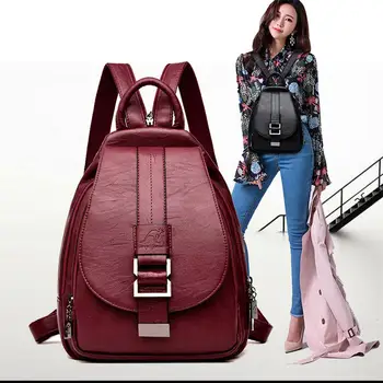

banabanma Women Multifunction Retro Casual PU Backpack for Student Study Travel