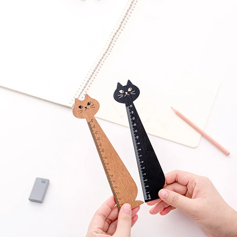1 шт. милые кошки линейки Kawaii 15 см винтажные деревянные для детей подарок