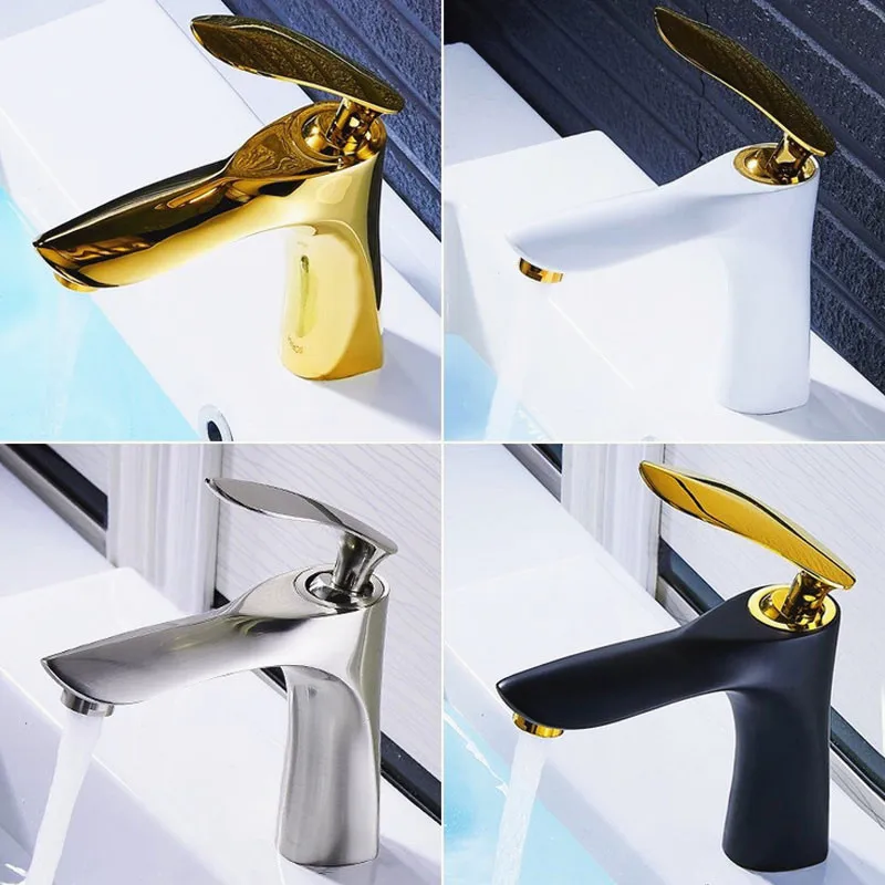 Various styles Single hole basin brass faucet,Bathroom hot and cold