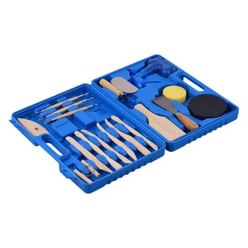 

18 Pieces Pottery & Clay Sculpting Art Tool Set Wooden Handle Modeling Carving Tool with Carrying Case Best Gift for DIY