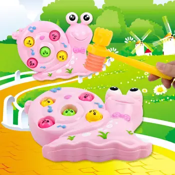 

Baby Kids Cartoon Snail Shape Hit Hamster Game Playing Music Interactive Toy Parent-child Interactive Game Toy Random Color