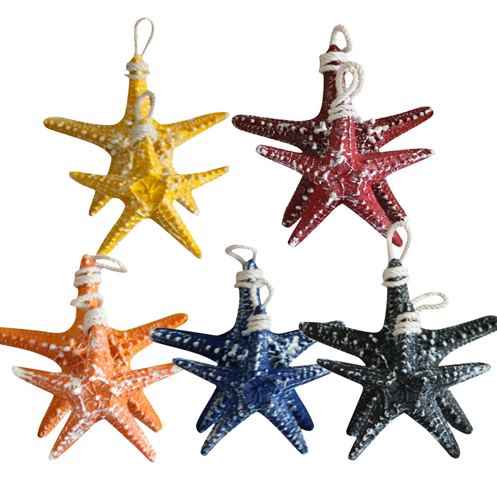 Средиземноморский стиль морских ремесел украшения пятицветные Морская звезда украшения в небольшой резиновой пластиковой морской звезды набор размеров