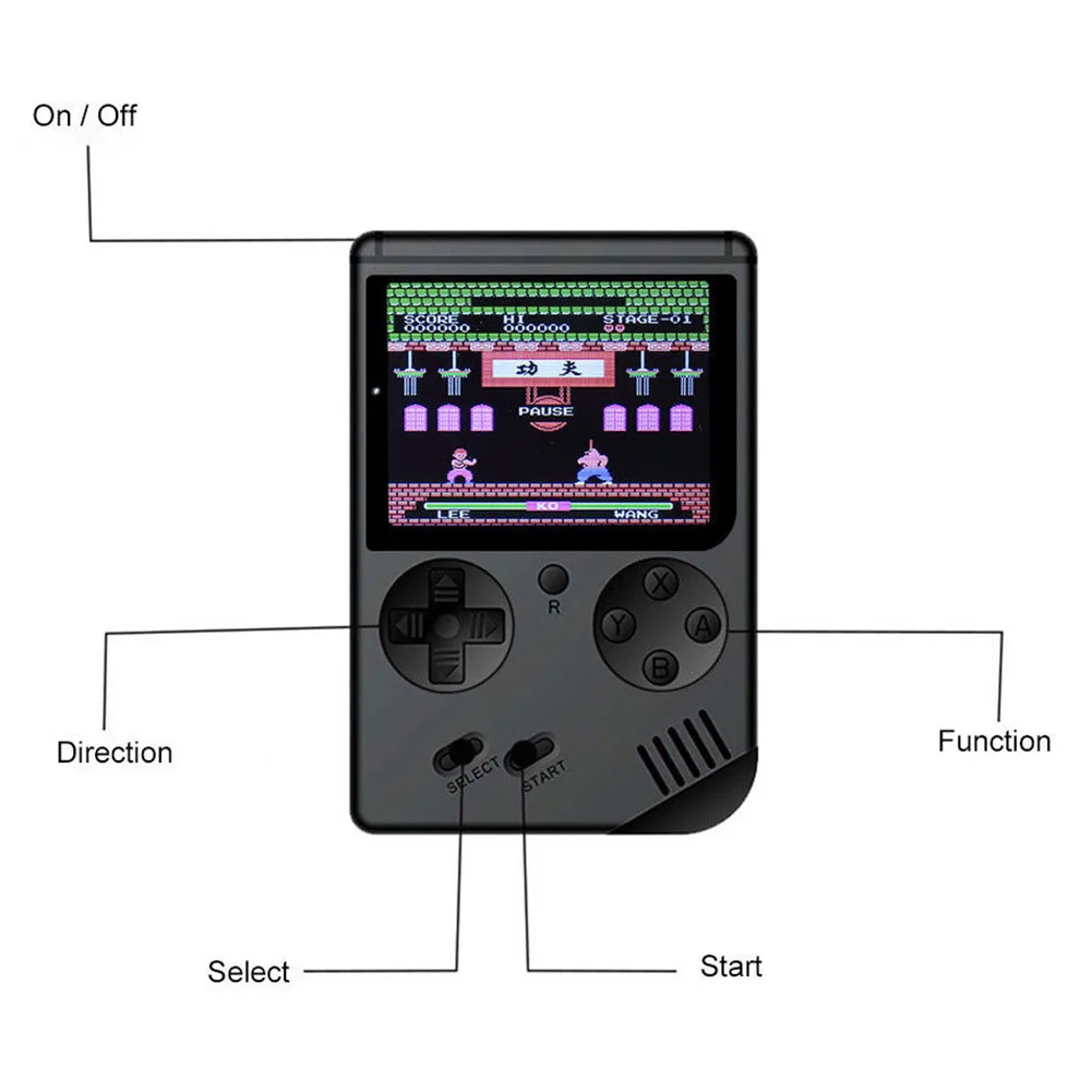 

Built-in 400 Games Portable 3.0" Screen Rechargeable Pocket Retro for Video Game Player Handheld Kids Gift Mini Game Console