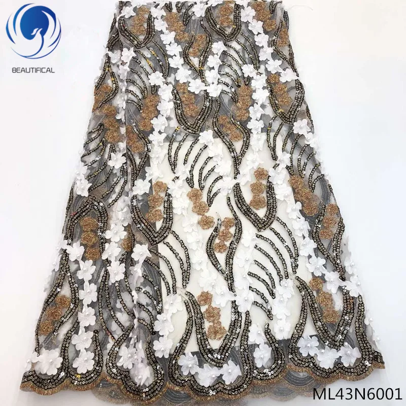 

BEAUTIFICAL sequin lace african fabric lace latest african laces 2019 with small flowers design quality free shipping ML43N60