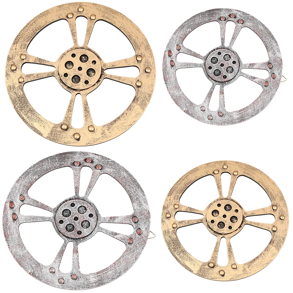 Wooden Gear Wall Decor Vintage Wheel Hanging Ornament Home Bar 色々な